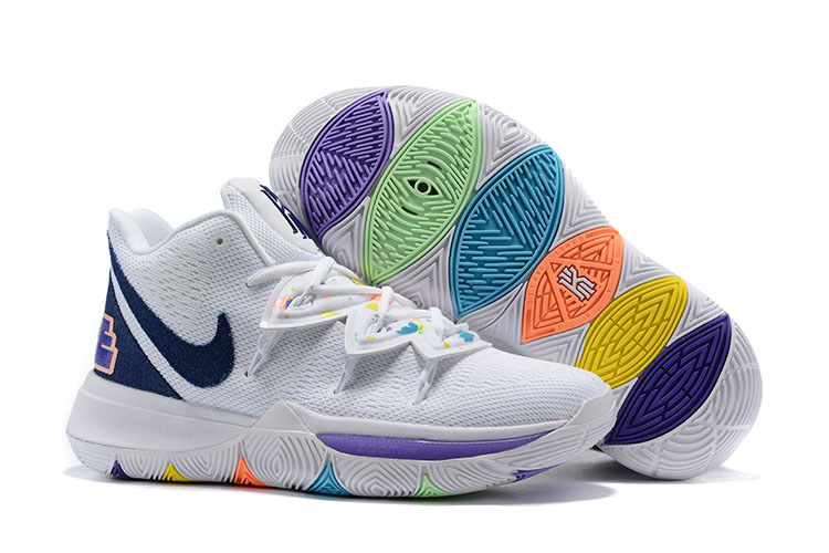 New Nike Kyrie 5 Smile White Purple Black Shoes